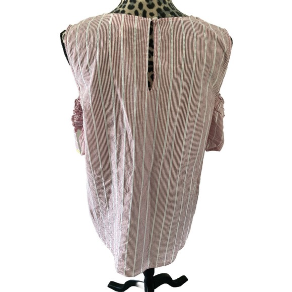 Michael Kors Top Blouse XXL  Cold Shoulder Summer Cold Shoulder Nautical Red - Picture 4 of 5